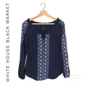 White House Black Market Embroidered Top